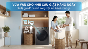 Máy Giặt Sấy Samsung Inverter Giặt 10Kg Sấy 6Kg WD10HG4U04BBSV