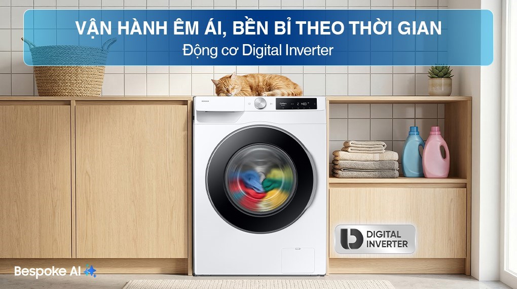 máy giặt Samsung AI WW10DG6U34LESV 10kg tiết kiệm điện