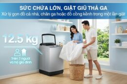 Máy giặt Samsung WA40F12E4LSV 12.5kg giặt sạch hiệu quả, tiết kiệm điện vượt trội