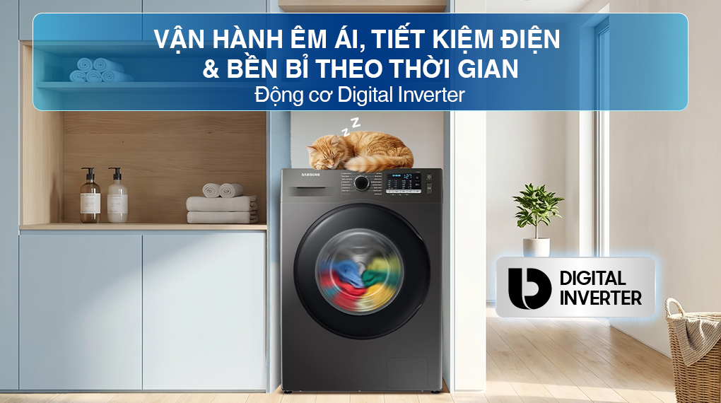 Máy Giặt Sấy Samsung Inverter Giặt 10Kg Sấy 6Kg WD10HG4U04BBSV