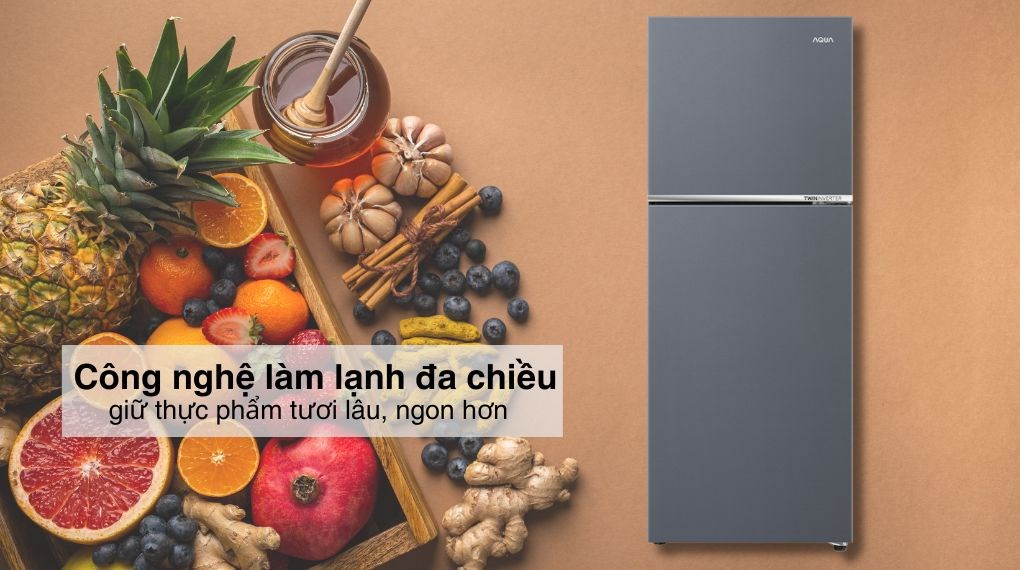 Tủ lạnh Aqua AQR-T380FA(SL) 328 lít bảo quản thực phẩm hiệu quả, giữ trọn dưỡng chất