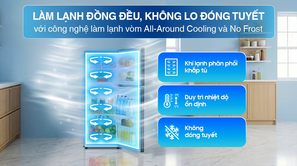 Tủ lạnh Samsung RT20HAR8DBU/SV 208 lít bảo quản thực phẩm hiệu quả