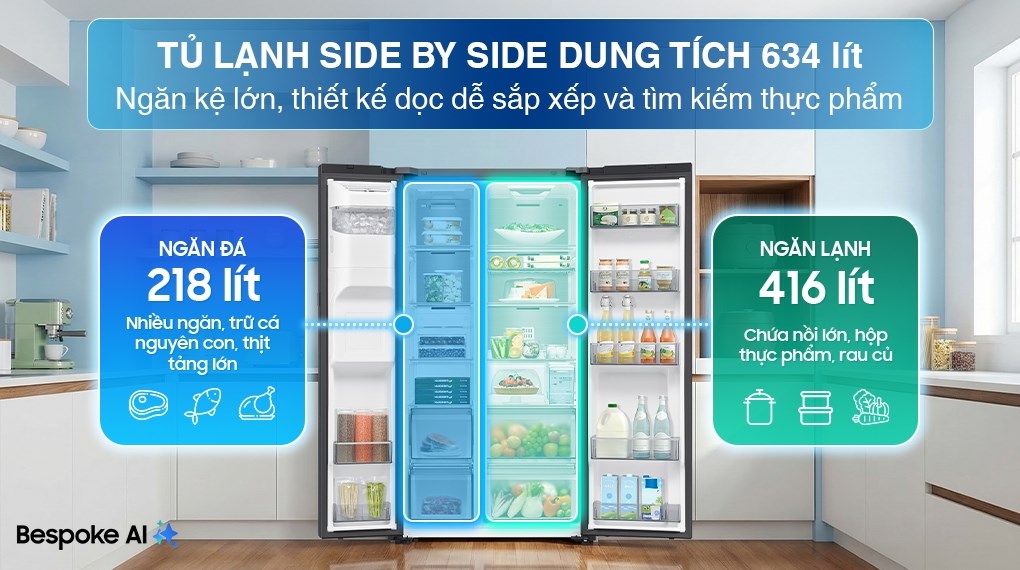 Ưu điểm của tủ lạnh Samsung RS80F65J2BSV Inverter