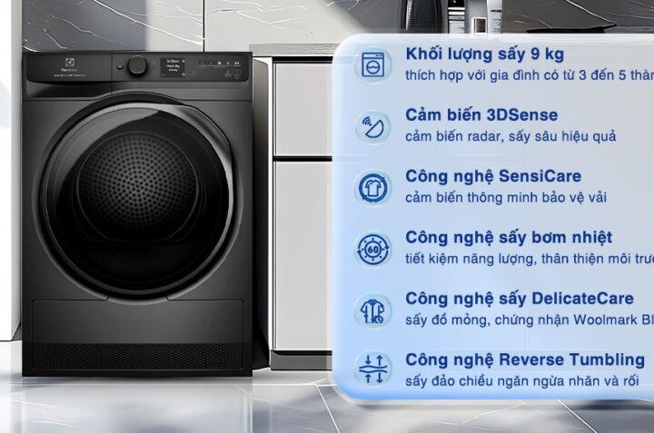 Đánh giá ưu, nhược điểm của máy sấy Electrolux EDH903R7SC 9kg