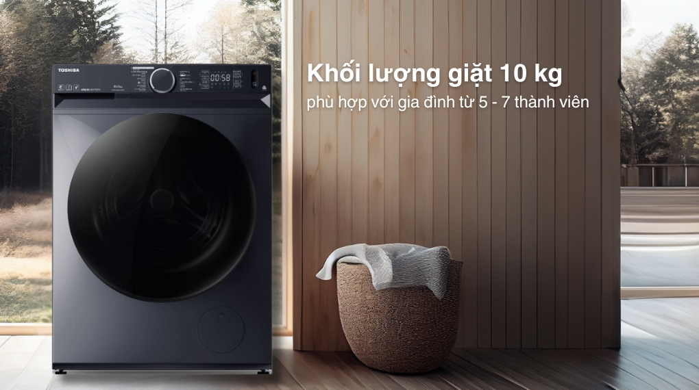 Máy giặt Toshiba TW-T23BU110UWV(MG) 10kg khối lượng giặt lớn, xử lý lượng lớn áo quần chỉ trong 1 lần giặt