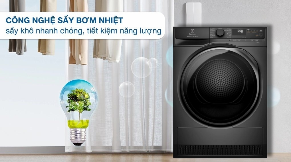 máy sấy Electrolux EDH903R7SC 9kg sấy bơm nhiệt