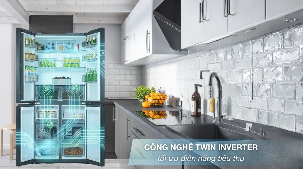 Tủ Lạnh Aqua Multi Door Inverter 506 Lít AQR-M570XA(FS)