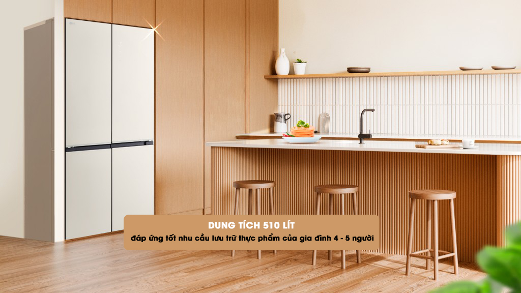 Tủ lạnh LG F51EG 510 lít dung tích lớn, bảo quản lượng lớn thực phẩm cho gia đình đông người