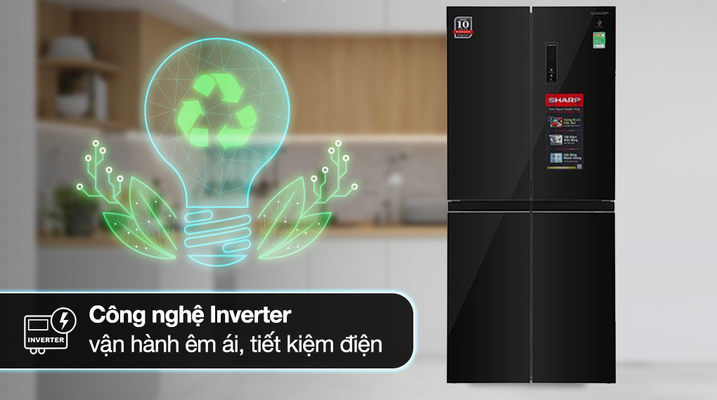 Tủ lạnh Sharp SJ-FXP510VG-BK 421 lít Inverter tiết kiệm điện hiệu quả