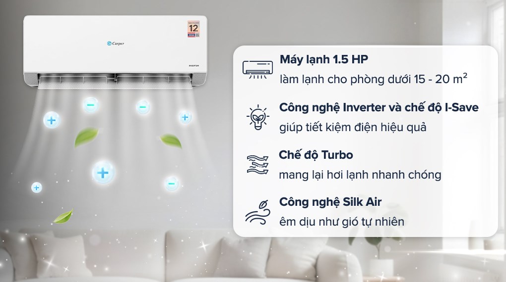 Điều Hòa Casper 12000btu 1 Chiều Inverter QC-12IU36A giá rẻ