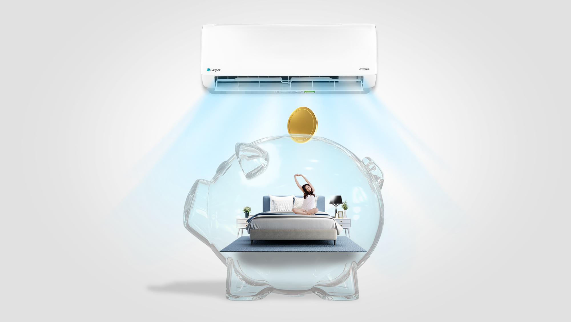 Điều hòa Casper JC-18IU36 1 chiều tiết kiệm điện vượt trội, tiết kiệm chi phí tiền điện mỗi tháng