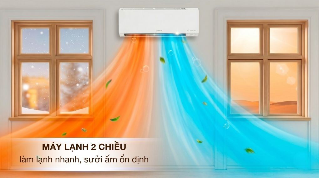 Điều hòa Daikin FTHF35XVMV 2 chiều làm lạnh, sưởi ấm linh hoạt