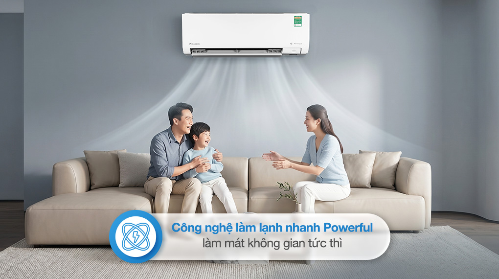 Điều hòa Daikin FTKM50AVMV 18000BTU làm mát mạnh mẽ, phù hợp cho không gian rộng lớn