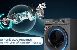 Máy giặt Casper WF-D105VGR1 10.5Kg: Khối lượng giặt lớn, tiết kiệm điện và chăm sóc quần áo hiệu quả
