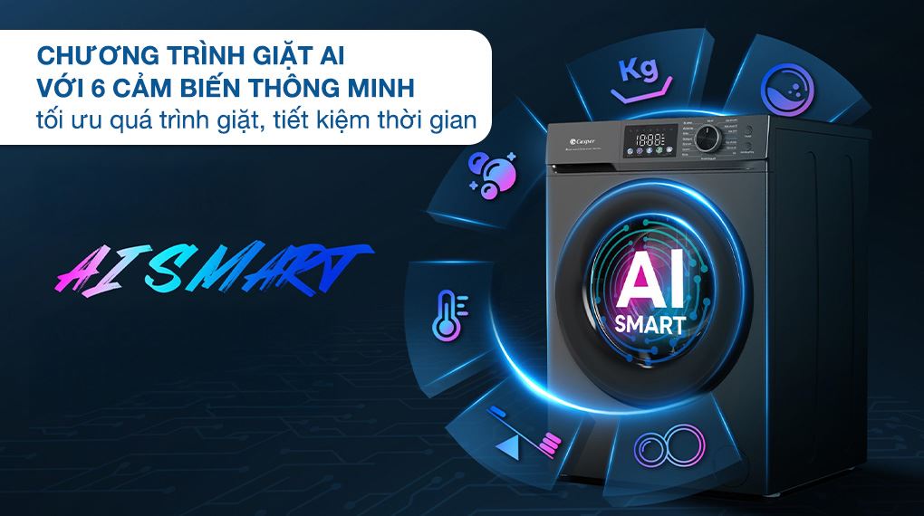 Máy giặt Casper WF-D125VGR1 12.5kg đáp ứng nhu cầu giặt giũ cho gia đình đông người, giặt sạch hiệu quả