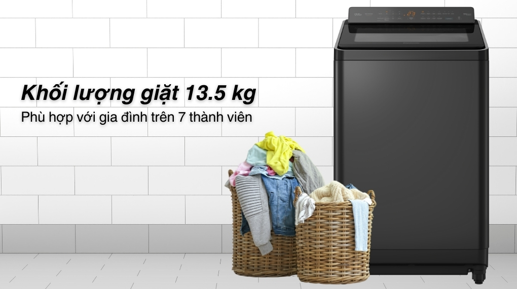 Máy giặt Panasonic NA-FD135X3BV 13.5kg khối lượng giặt lớn, giặt sạch hiệu quả