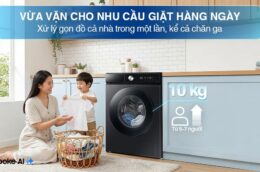 Máy giặt Samsung WW10DB7U34GBSV 10kg: Giặt sạch thông minh, tiết kiệm điện hiệu quả