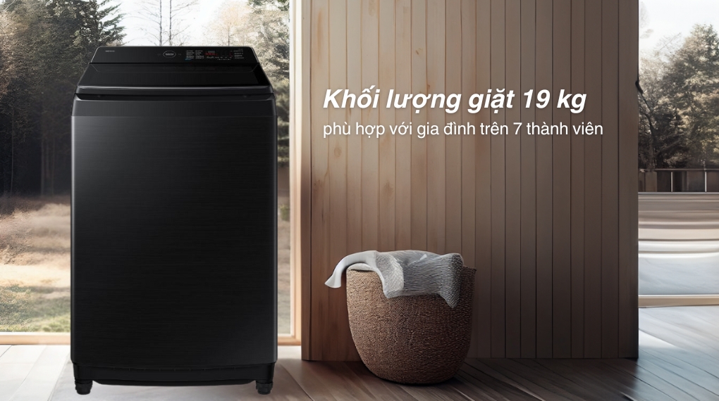 Máy giặt Samsung 19kg WA80F19B9BSV xử lý lượng lớn áo quần, chăn ga cho gia đình đông thành viên