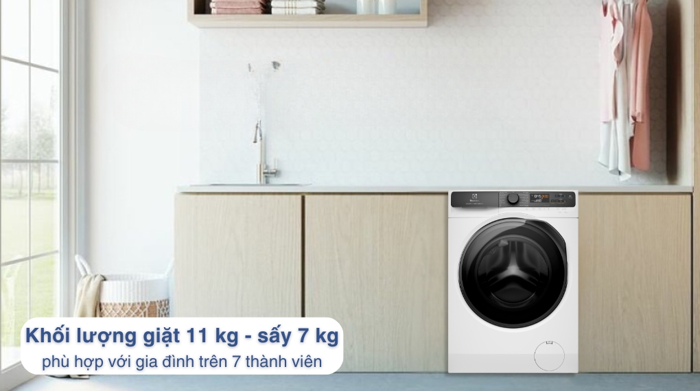 Máy giặt sấy Electrolux EWW1123P5WC giặt 11Kg, sấy 7Kg tiện lợi