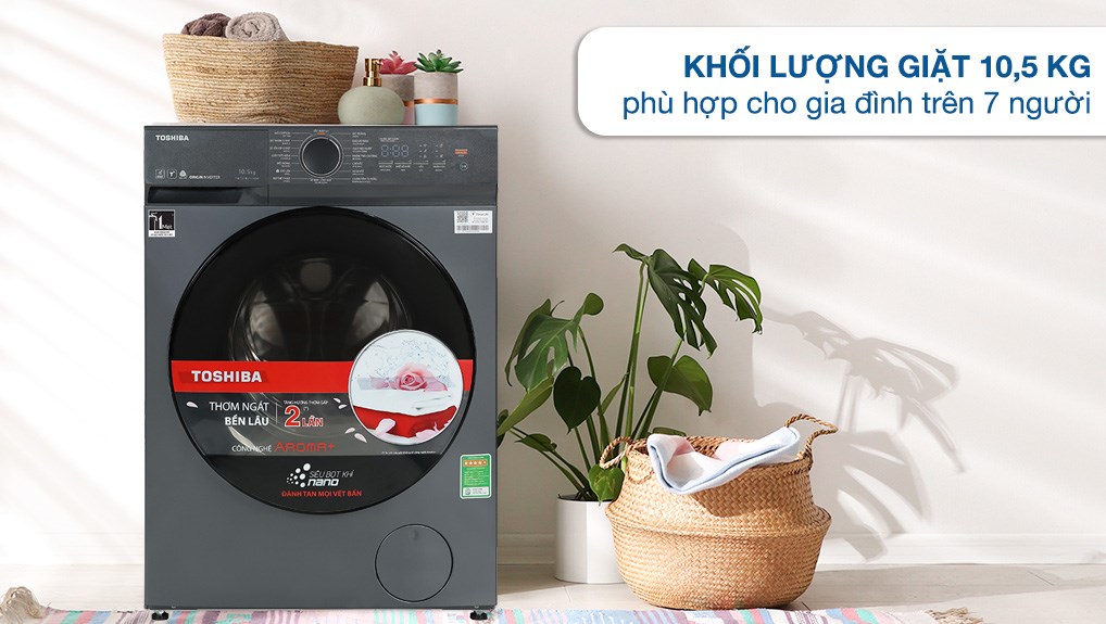 Máy giặt Toshiba TW-T23BU115UWV(MG) 10.5kg khối lượng giặt lớn, phù hợp gia đình đông người