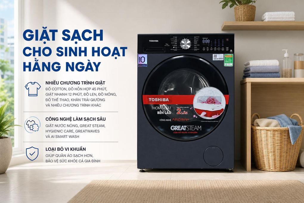 Máy Giặt Toshiba Inverter 11Kg TW-T33B120UWV(MK)