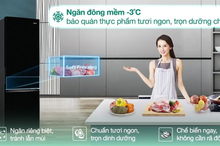 Khám phá ưu điểm nổi bật của tủ lạnh Aqua 260 Lít AQR-B310MA(FB)