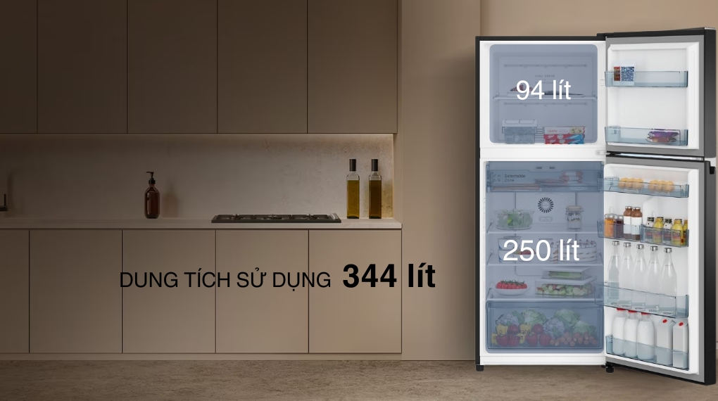 Tủ lạnh Hitachi HRTN6379SGBKVN 344 lít bảo quản thực phẩm tươi ngon, giữ trọn chất dinh dưỡng