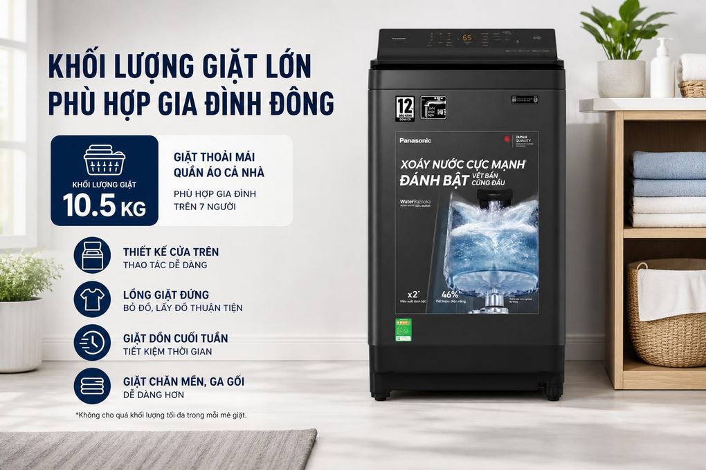 Máy Giặt Panasonic NA-FJ105X1 Inverter 10.5Kg