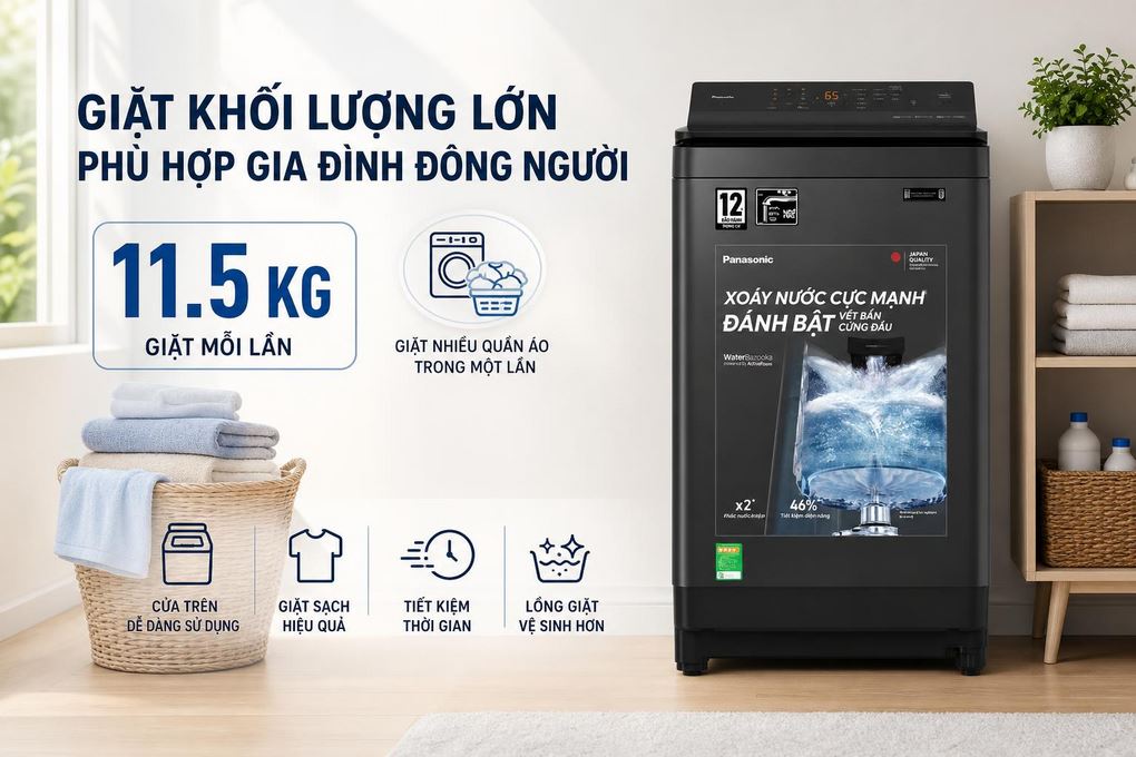 Máy Giặt Panasonic NA-FJ115X1 Inverter 11.5Kg
