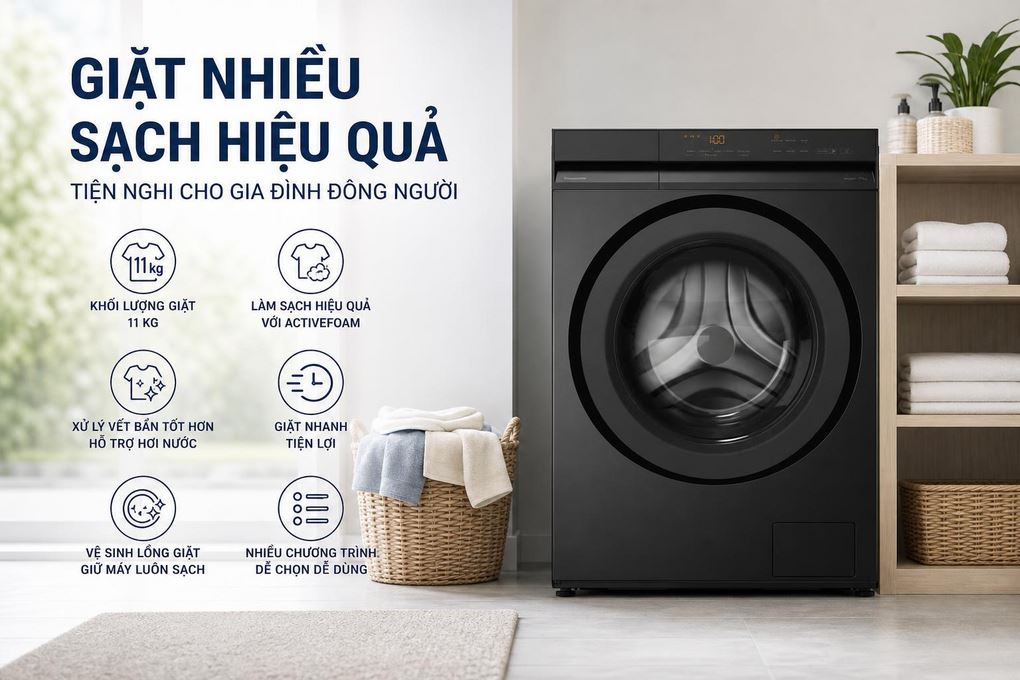 Máy Giặt Panasonic NA-22VDG1BVT Inverter 11Kg