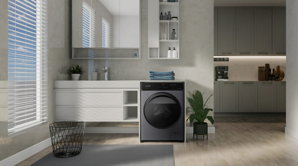 Máy giặt Panasonic 9kg NA-V90FA1LVT thiết kế sang trọng, tăng tính thẩm mỹ cho không gian