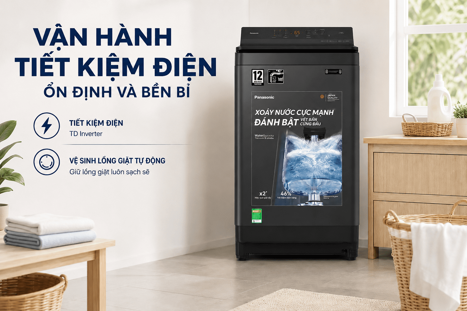 Máy Giặt Panasonic NA-FJ115X1 Inverter 11.5Kg
