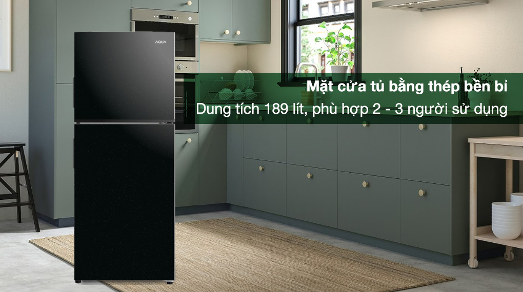 Tủ lạnh Aqua 189 lít AQR-T220FA(FB) thiết kế nhỏ gọn, tăng thẩm mĩ, tiết kiệm diện tích cho không gian bếp