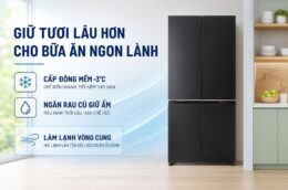 Tủ lạnh Panasonic NR-XZ520CWKV 445 lít: Không gian lưu trữ rộng, bảo quản thực phẩm tối ưu