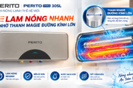 Bình nóng lạnh Rossi Perito Pro 30SL: Làm nóng nhanh, an toàn cho gia đình