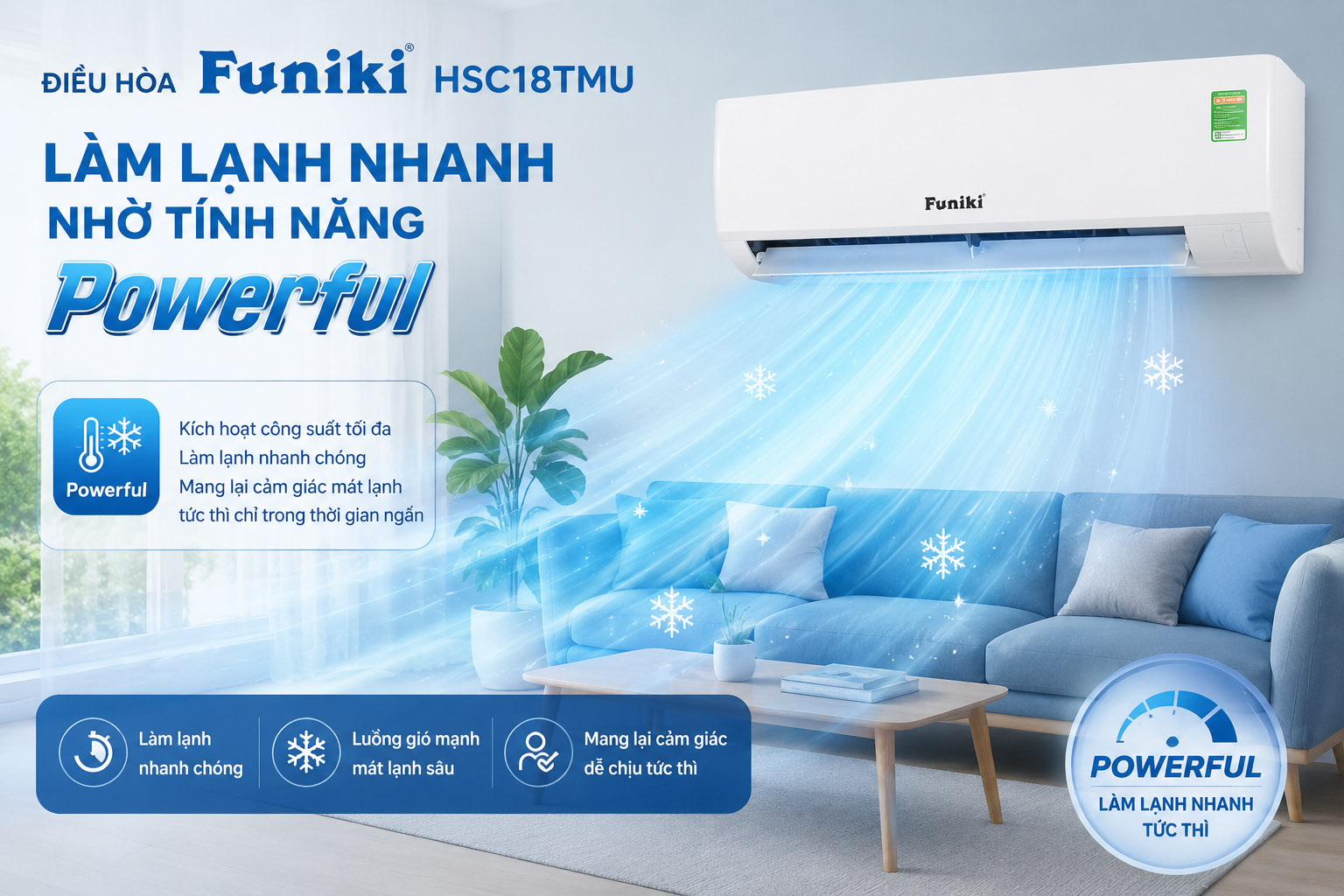 Điều hòa Funiki HSC18TMU 18000BTU 1 chiều giá rẻ