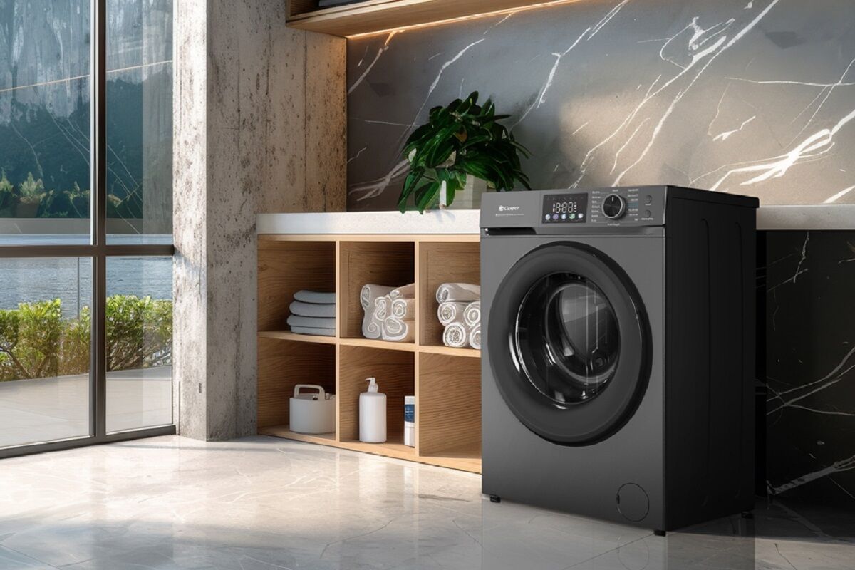 Máy giặt Casper 12.5Kg WF-D125VGR1 thiết kế sang trọng, độ bền cao với lồng giặt thép không gỉ và cửa kính cường lực