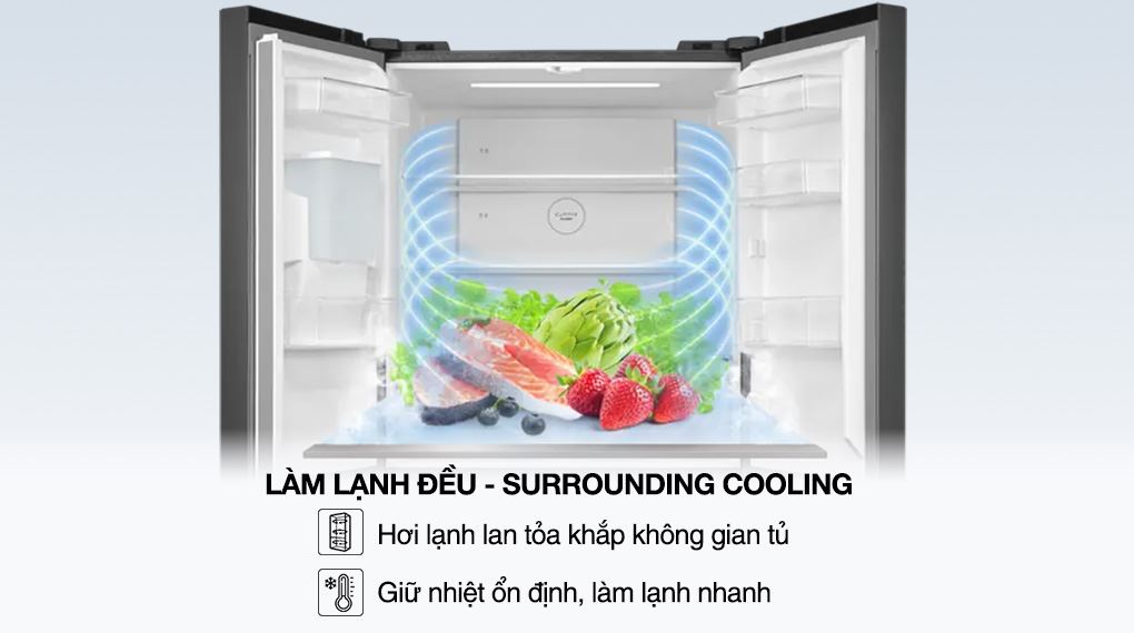 Tủ lạnh Toshiba 471 Lít GR-RF606WI-PMV(60)-AG dung tích lớn, bảo quản thực phẩm tươi ngon